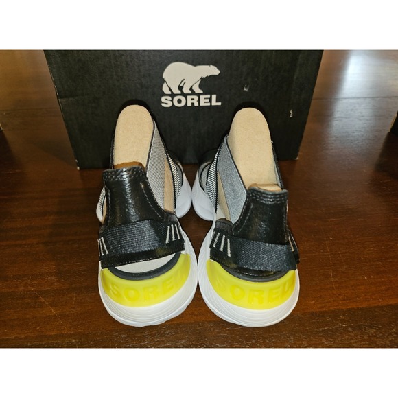 New Sorel Explorer Blitz Black White Strappy Sandals Women 6 New in box‎ - Picture 4 of 9